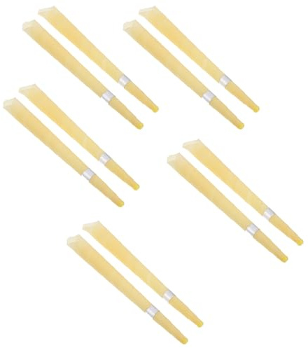 AMUSLESUR Bougies Auriculaires en Cire Abeille Naturelle Jaune, Lot de 10, Forme Trompette, Léger et Facile à Ranger, Nettoyage des Oreilles et Relaxation pour Usage Domestique