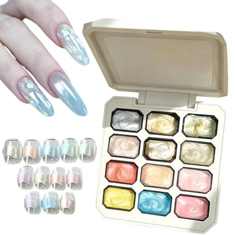 Gel À Peindre Palette De 12 Couleurs À L'Effet Soyeux Satiné Manucure Par
