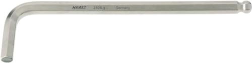 Hazet Winkelschraubendreher 2105LG-05, Innensechskant Profil, SW 5 mm | Abtrieb Innensechskant Profil, Chrom-Vanadium, vernickelt, SW 5 mm, Länge l1 165 mm, Länge l2 33 mm, 31 g