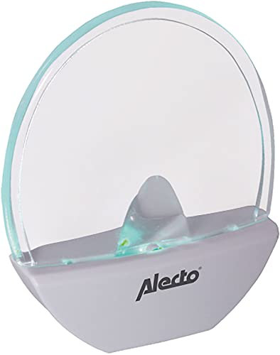 Alecto ANV-18 Lampada notturna LED – luce blu a risparmio energetico con presa - accensione/spegnimento automatico - lunga durata - ideale per cameretta, stanza del bambino o corridoio