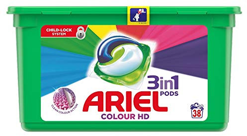 Ariel Todo en Uno Pods, Color Detergente en Cápsulas 38 Lavados, con Lavado a 20 °C y Perfume Duradero