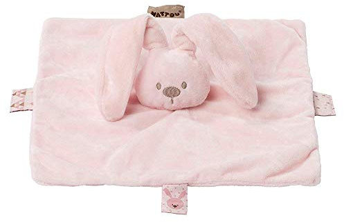Nattou Schnuffeltuch Hase Lapidou, Wegbegleiter ab der Geburt, 26 x 26 cm, Rosa