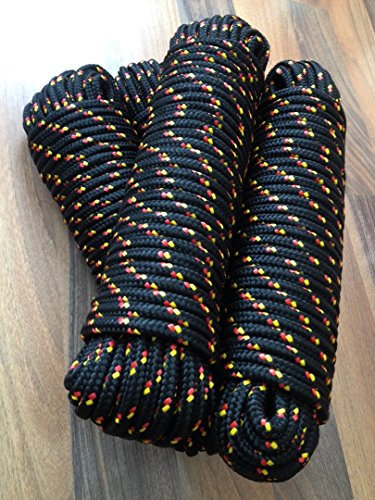 Nr.41 Schwarze Bänder,Ankerleine 16 mm x 30 m,Polypropylen Seil, Polypropylenseil, Bootsleine,Tau,Ankerleine,Festmacher,Allzweckseil, Segeltauwerk, Mehrzweckseil, Bootstau, Strick,Rope,Ersatzseil, Reparaturseil,Festmacherleine,Schot, Kordel,Reep,Spannseil,Rope,Tauwerk,Seile,Expanderseil,Planenseil,Schnüre,Reep,Kunststoffseil