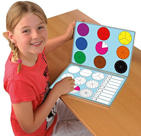 Magnetbox Bruchrechenkreise für Kinder, inkl. 108 Bruchrechenaufgaben| Wiemann Lehrmittel