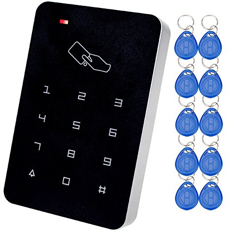 LIBO 125KHz RFID Keypad Access Control System Digital Keyboard, Single Door Use, Support 1000 Users, Including 10pcs TK4100 EM ID Keyfobs