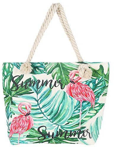 BJ-SHOP Strandtasche,Badetasche Grobe Feiertags Einkaufstasche Sommer Segeltuch Reise Umhangetasche mit Reibverschluss Einkaufstasche fur Madchen Damen Frauen