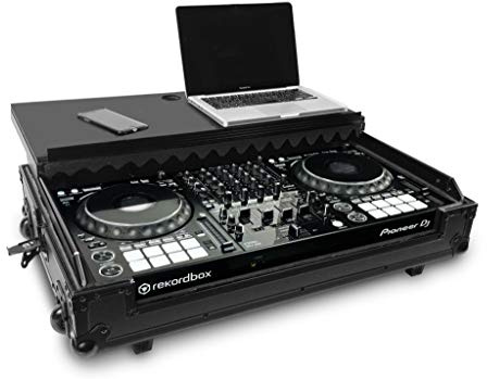 Audibax PRO-1000 Flight Case - Valise pour Contrôleur Pioneer DDJ-1000 avec Support pour Ordinateur Portable - Roues et Poignée Amovible - Support pour PC et Encastrement - Intérieur en Mousse