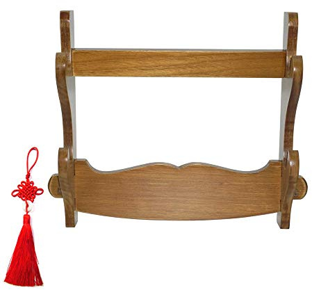 SOFIALXC Schwerthalterung Wandhalterung Samurai Schwerter Wand Display Schwert Katana Display Halter Ständer Halterung Schwert Waffenständer Aufhänger,2Tier