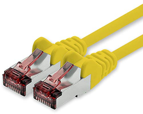 freiwerk Câble réseau Cat.6 50m jaune - 1 x câble Ethernet Lankabel Cat6 Câble réseau Lan Sftp Pimf patch cable 1000 Mbit s