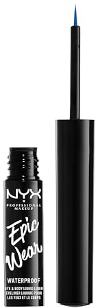 NYX Professional Makeup Epic Wear Semi-Permanent Liquid Liner, Langlebig, Wasserfest, Eyeliner und Body Art für Gesicht und Körper, Mattes Finish, Farbe: Sapphire