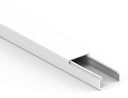 Habengut Kabelkanal (mit Schaumklebeband) 22x12 mm aus PVC, Farbe: Weiß , Länge 1 m