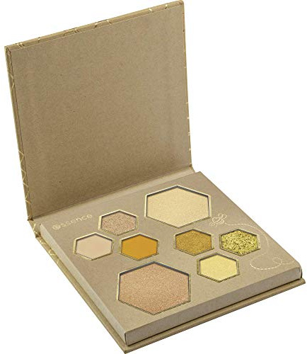 essence WANNA bee MY HONEY? eyeshadow & highlighter palette, Nr. 01 Oh Honey, Your Soul Is Golden!, mehrfarbig, 8 Gold-Töne (14,8g)