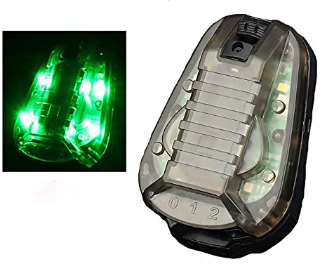 Luci tattiche impermeabili per casco Airsoft accessori per casco luce stroboscopica lampada LED da caccia (Nero (luce verde))