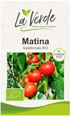 La Verde MEIN GARTEN UND ICH. Matina BIO Tomatensamen für ca. 8–10 Pflanzen, frühe Salattomate, robust und ertragreich, Saatgut ohne Gentechnik