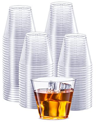 SETUP 5 oz Clear Hard Plastic Shot Glasses [200 Count] Small Disposable Shot Cups for Cocktails & Parties