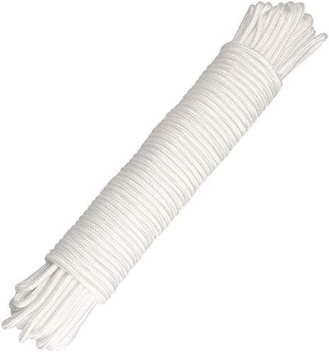 KAV - Multifunktionales Mehrzweck-Makramee-Seil aus natürlicher Baumwolle, 5 mm, dick, stark, für Wäscheleine, Wäschespinnen, Pflanzen, Bilder, Wandbehänge, Heimwerken, Gartenarbeit, Dachgepäck