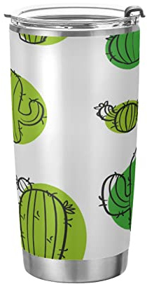 KAAVIYO Art Abstrait Cactus Cactus Bouteille d'eau De Sport Bouteille en Acier Inoxydable Thermique avec Paille pour Voiture Garçons Filles