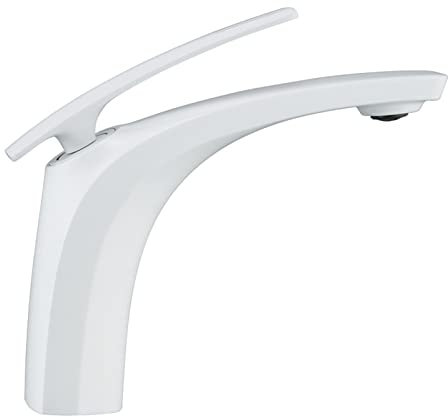 BiaoTeng Robinet Lavabo Salle De Bain Blanc,Mitigeur Vasque à Poser Laiton,Mitigeur Monocommande Pour Lavabo,Robinet Lavabo Wc,Mitigeur Haut Lavabo Noir,Blanc