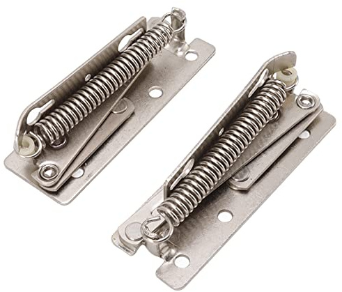 2 ensembles de charnières d'armoire, 90 degrés en forme de pont en acier inoxydable sans poinçon à ressort pour armoire de porte de fenêtre