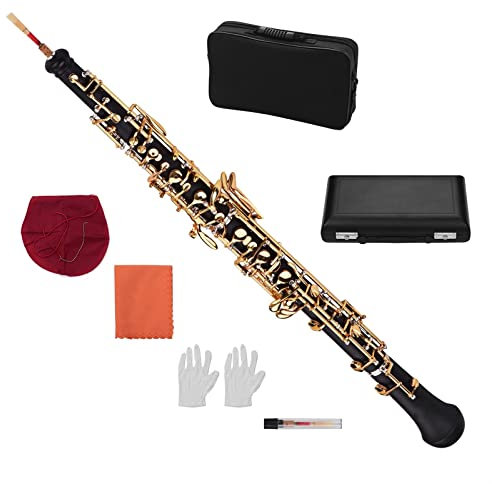 Oboe Professionelles Oboen-Set Mit C-Taste, Halbautomatisches Holzblasinstrument Mit Ledertasche Und Tragetasche (Color : 01)
