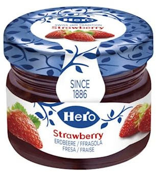Confettura Extra Hero Fragola 24 Vasetti Vetro da 28.3 g Monoporzione