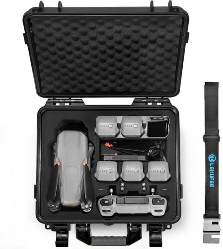 Lekufee Waterproof Hard Case Compatible with DJI Air 3S/3 Drone/Fly More Combo/RC 2/N3/N2 Remote Controller and Accessories (Case Only)