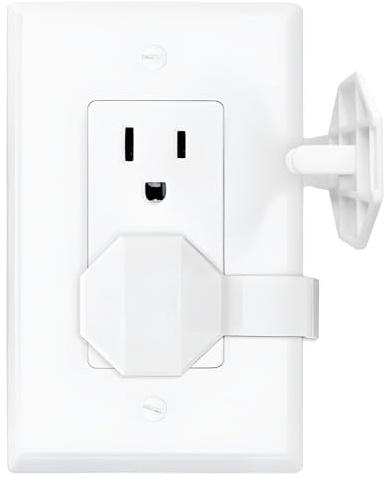 SocketSitter Outlet Covers Baby Proofing (6 Pack) – Always-Connected Child Proof Outlet Plug Covers for Electrical Outlets – Easy Install Baby Outlet Covers, 12-Outlet Coverage