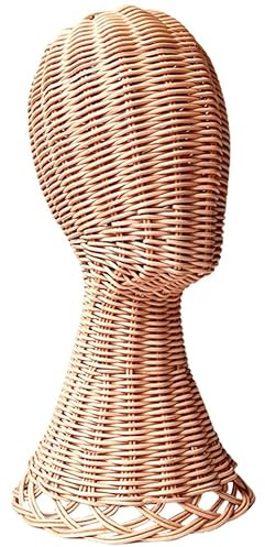 Ciieeo Expositor De Mimbre Cabezas De Soporte Para Pelucas Estante Para Gorras De Béisbol Organizador Del Soporte Del Sombrero Cabeza Para Pelucas Gorra De Beisbol Cabeza De Maniquí Rota