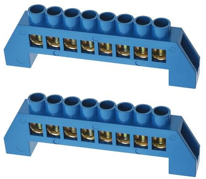 ECSiNG 2pcs Morsettiere a ponte a 8 fori Morsettiera in rame Striscia connettore Morsettiera per apparecchiature elettriche per distribuzione di energia domestica industriale