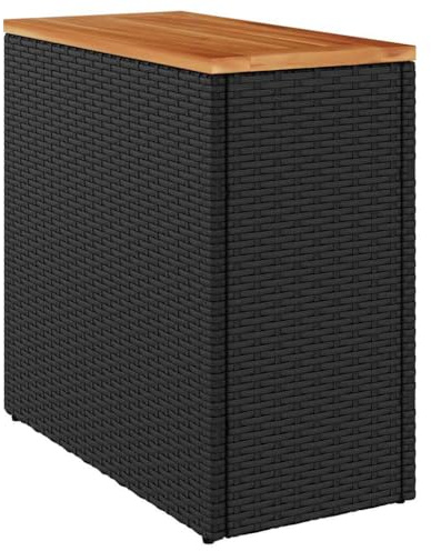 vidaXL Garten-Beistelltisch mit Holzplatte Schwarz 58x27,