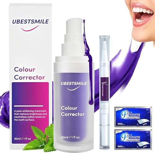Uirheurd 1pcs Purple Teeth Whitening Toothpaste Zahnpasta Weisse Zähn Zähne Weiße Zähne Lila Zahnpasta Weisse Zähne Purple Toothpaste Glowing Smile Aufhellen Zahnaufhellung Zahnpasta