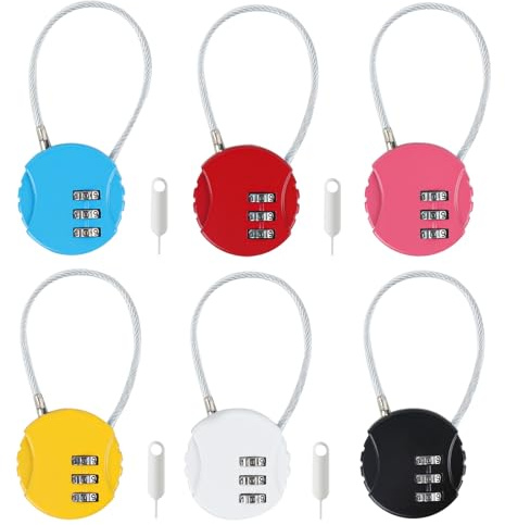 XUIIOSOOKP 6 Pcs Small Padlock Combination Padlocks 3 Digit Weatherproof