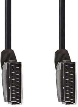 Nedis SCART-Kabel - SCART Stecker - SCART Stecker - Vernickelt - 480p - 1.50 m - Rund - PVC - Schwarz - Label, 0.00