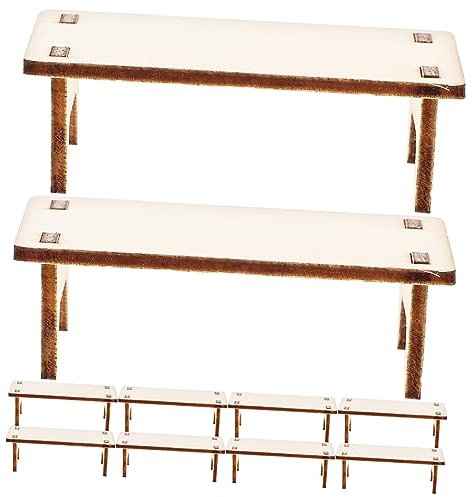 HEMOTON 10 Stück Mini Möbel Mini Verzierung Miniatur Holztisch Miniatur Esstisch Mini Zubehör Mini Zubehör Mini Holz Aufbewahrung Esstisch Mini Spielzeug