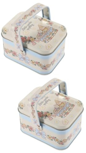 Cabilock 2 Pz Forniture Per Le Vacanze Scatola Per Biscotti Con Coperchio Porta Caramelle Scatola Di Biscotti Scatola Di Caramelle Barattoli Di Caramelle Per Le Vacanze Banda Stagnata Latta