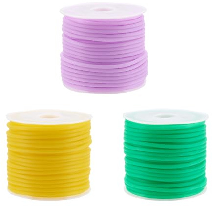 Craftdady - Corda tubolare in PVC sintetico da 30 m, corda in gomma cava da 2 mm, corda in plastica per lacci con memoria, avvolta su bobina di plastica, per creazione di gioielli, lavori a maglia fai