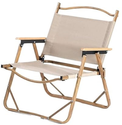 AMULONG Klappbarer Campingstuhl Stuhl Tragbarer Outdoor-Aluminium-Holzmaserung Klappstuhl Sportstuhl Strandstuhl Schauspieler Reisestuhl Faltstuhl Anglerstuhl(B)