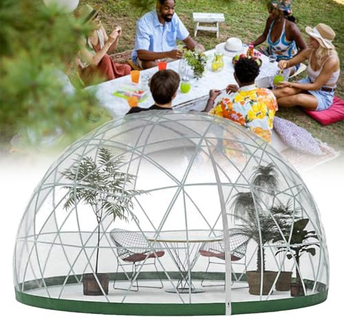 agreilduite Garten-Iglu, transparentes Kuppelzelt für den Außenbereich, geodätische Kuppel, für 5–7 Personen, für Hinterhofterrassen, Blasenzelt, Kuppelzelt, Campingzelt, 12 Fuß