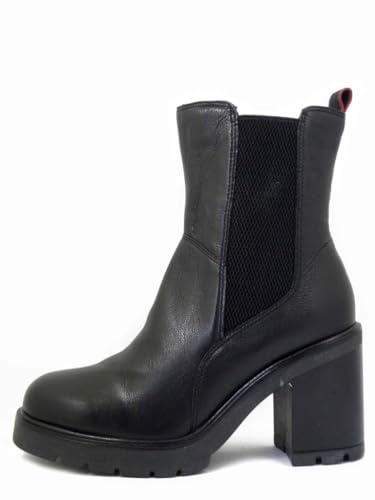 Cinzia Soft Stivaletti Donna in Pelle Nero con Elastico, Tacco Alto 8 cm e Plateau, BL210 TAGLIA DONNA 37