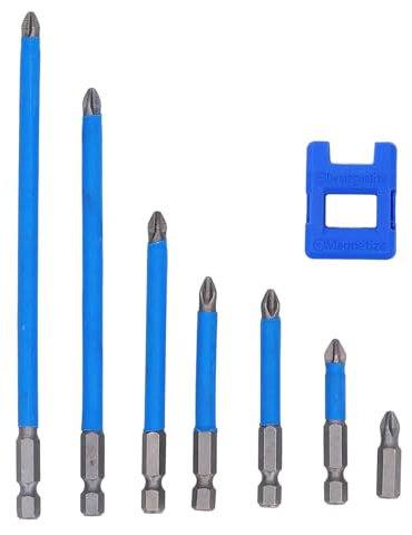 Natudeco 7 pièces ensemble tournevis cruciforme PH2 tournevis électrique magnétique foret tournevis magnétique jeu d'embouts avec magnétiseur