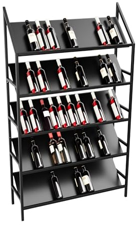 MetaloPro Casier à Vin en Métal Noir pour 60 Bouteilles - Range Bouteilles Robuste - Étagère Vin Design Industriel - Support de Stockage pour Cuisine Cave ou Bar - 170x30x100 cm