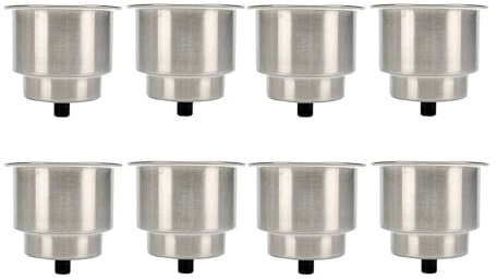 FreeTec 8 Stück Getränkehalter Auto, Edelstahl Becher Trinkflaschenhalter Tasse Halter Becherhalter Auto für Marine Boot RV Camper, Auto Sofa Boat LKW Dosenhalterung