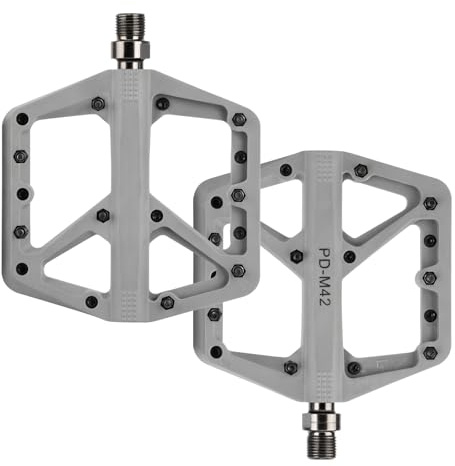 SYACHI Flat Pedale für MTB, rutschfeste Fahrradpedale Aus Nylonfaser Für Rennrad, Mountainbike & Gravel Bike, rutschfest & langlebig, Aluminiumlegierung mit 3 Abgedichtete 9/16 Achse(Grün)