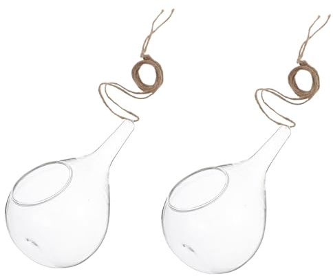 TOYANDONA 2piezas Maceteros Colgantes Hidropónicos Cilíndricos para Plantas Suculentas y Orquídeas Macetas De Vidrio para DIY Micro Paisaje Terrarios Decorativos De Pared