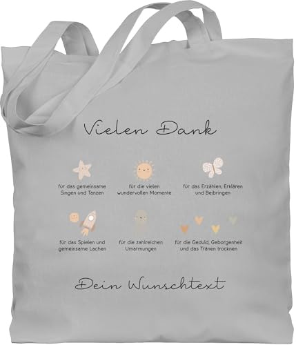 Geschenk mit Namen personalisiert by Shirtracer - Baumwolltasche - Vielen Dank Erzieher Geschenk Abschied Kindergarten Geschenk Abschluss Kita Dankeschön Geschenke Erzieherin Abschiedsgeschenk I