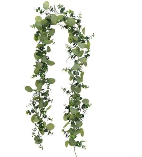 Lot de 2 vignes d'eucalyptus artificielles pour décoration de fêtes et d'événements (D)