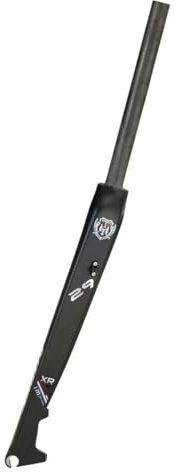 CVQJL Fourche Rigide ultralégère en Fibre de Carbone pour VTT (26, 27,5, 29), Fourche Avant Droite à dégagement Rapide de 9 x 100 mm, Frein à Disque 1-1/8, Fourche Rigide (26)