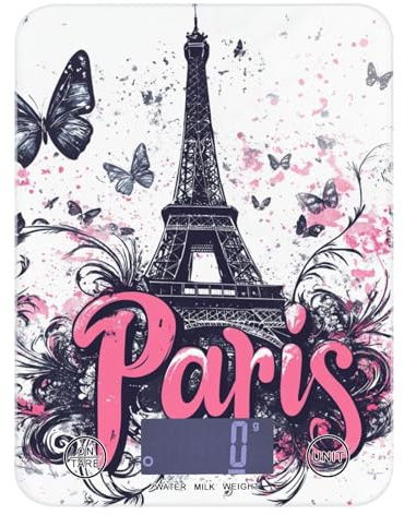 Paris - Pratica bilancia portatile per alimenti, per cucina, 5 kg/5 g, con 4 unità per cuocere spezie e sapone (batterie non incluse)