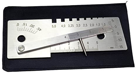 Calibro di saldatura Metallo Acciaio 45 Gradi Strumenti di Misura Saldatori Misuratore Dimensioni Compatte 130x50x16mm/5.1x2.0x0.63in Strumento di Misura Calibro di Saldatura