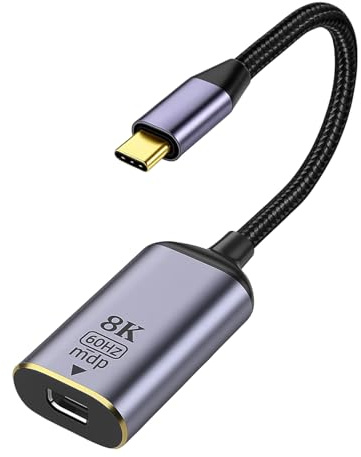 NIRJIK USB C to Mini DP DisplayPort Adapter 4K@60Hz, Type-C Male to Mini DisplayPort Female Audio Video Converter, USB C to DisplayPort Adapter for Tablet Laptop Monitor Projector, Aluminum Alloy